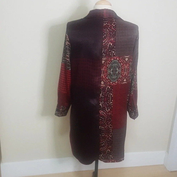 Zara patch quilt print  satin vee neck collar mini dress - Picture 7 of 9